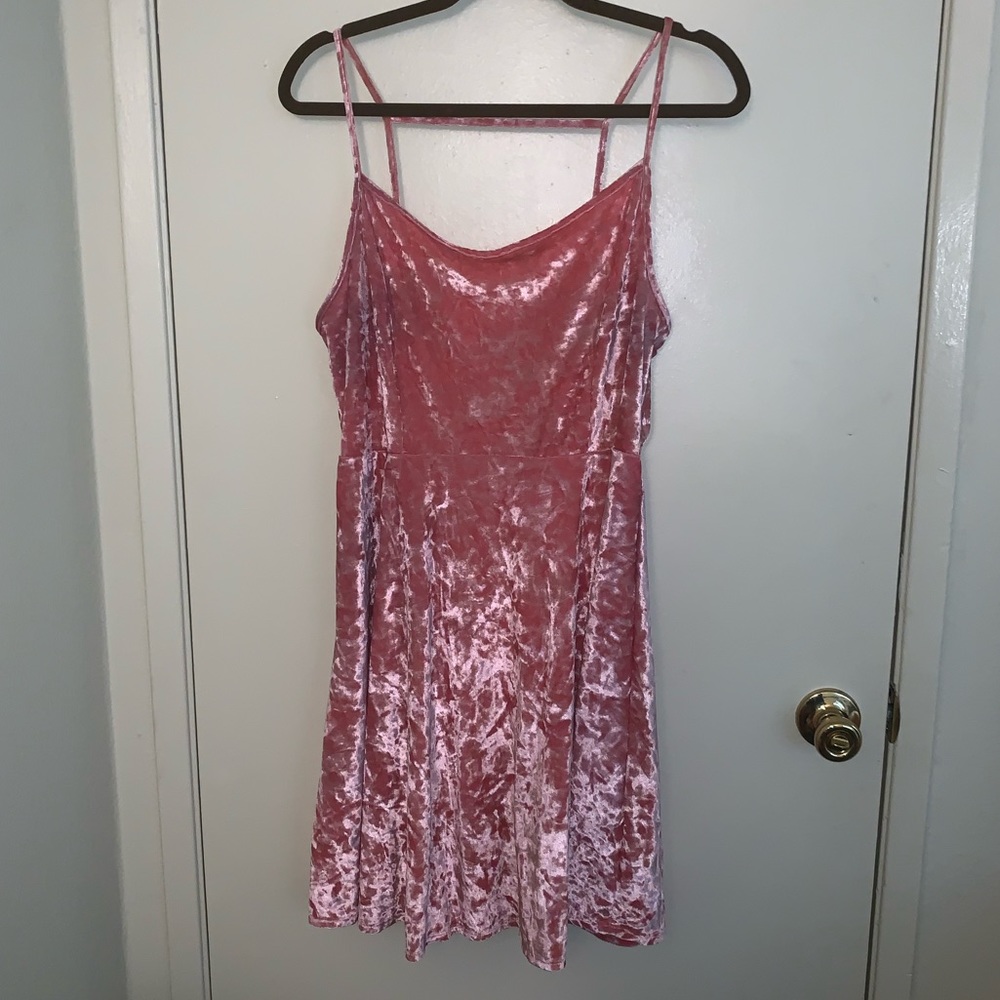 Forever 21 Plus Pink Velvet Mini Dress.